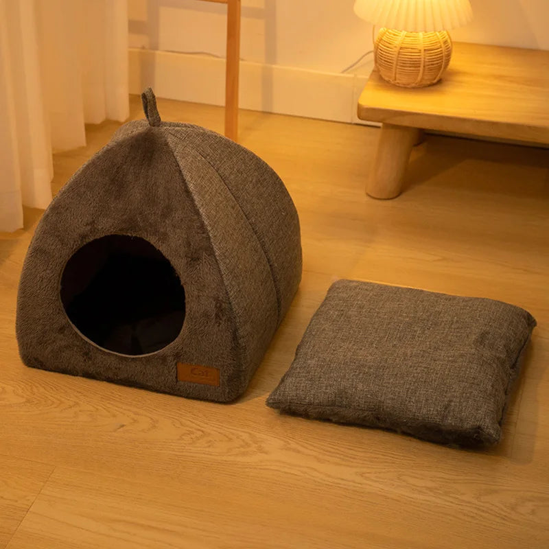 Winter Warm Cat Bed Comfortable Foldable